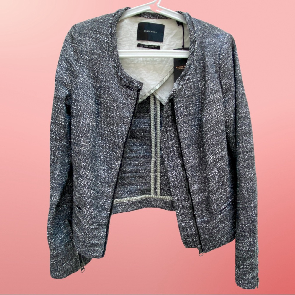 Scotch & Soda Black/White Tweed Blazer Jacket